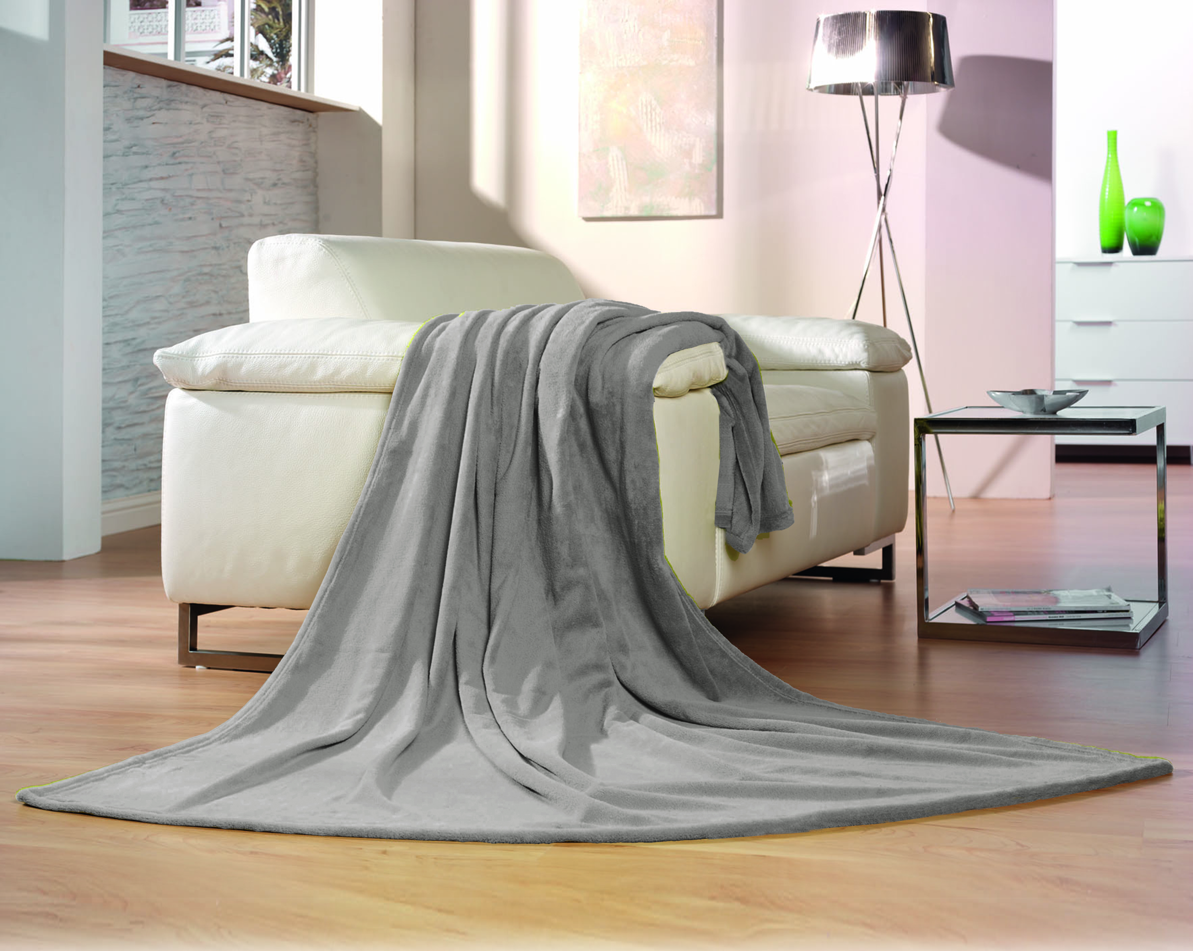 Plaids Premium gris argent