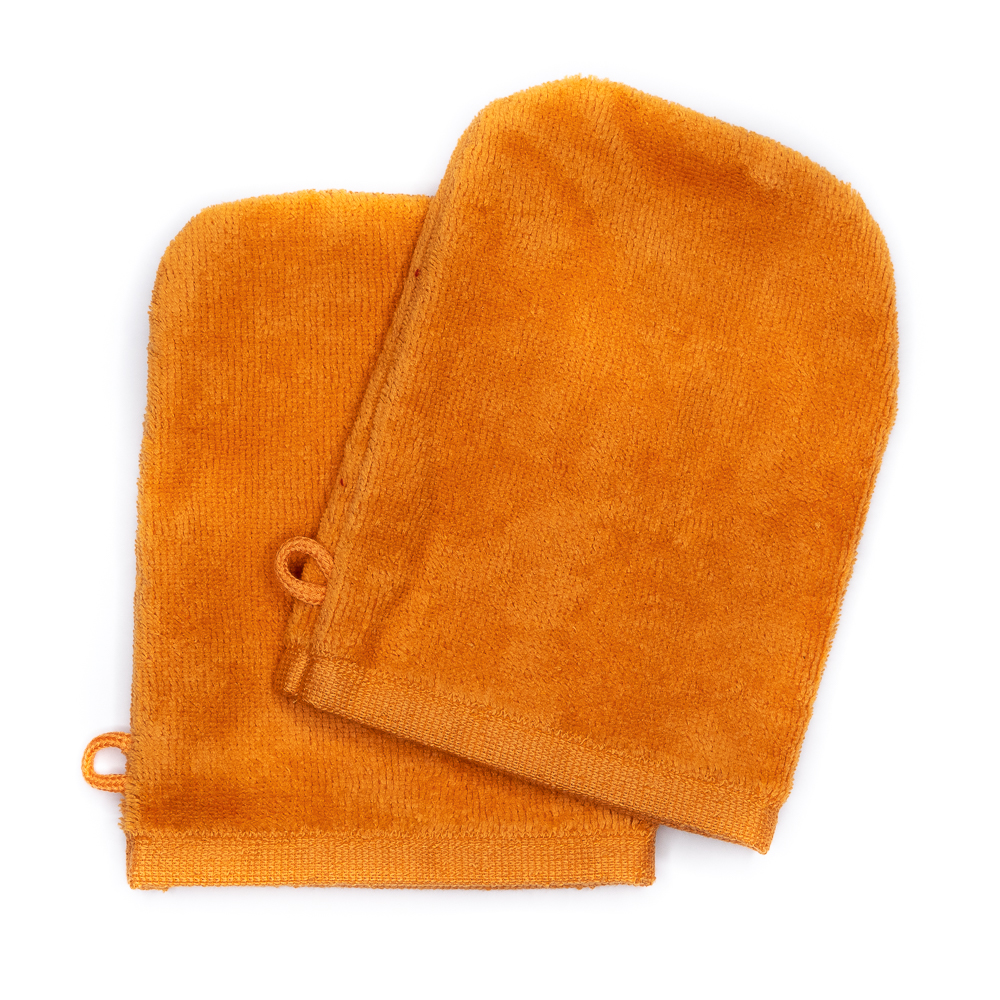 Gants de toilette terracotta (paire)