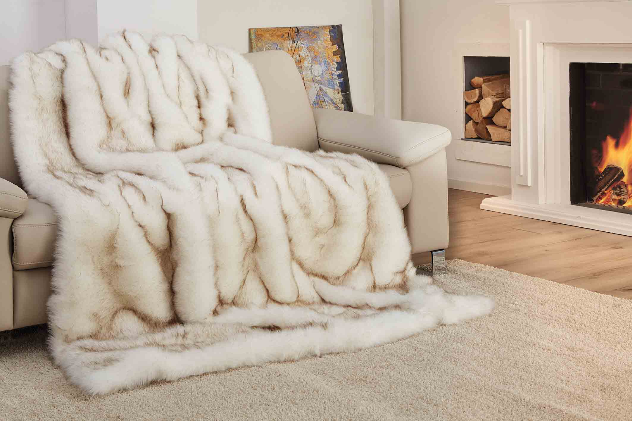 Plaids forrure Premium Luxe 150x200 Renard de neige