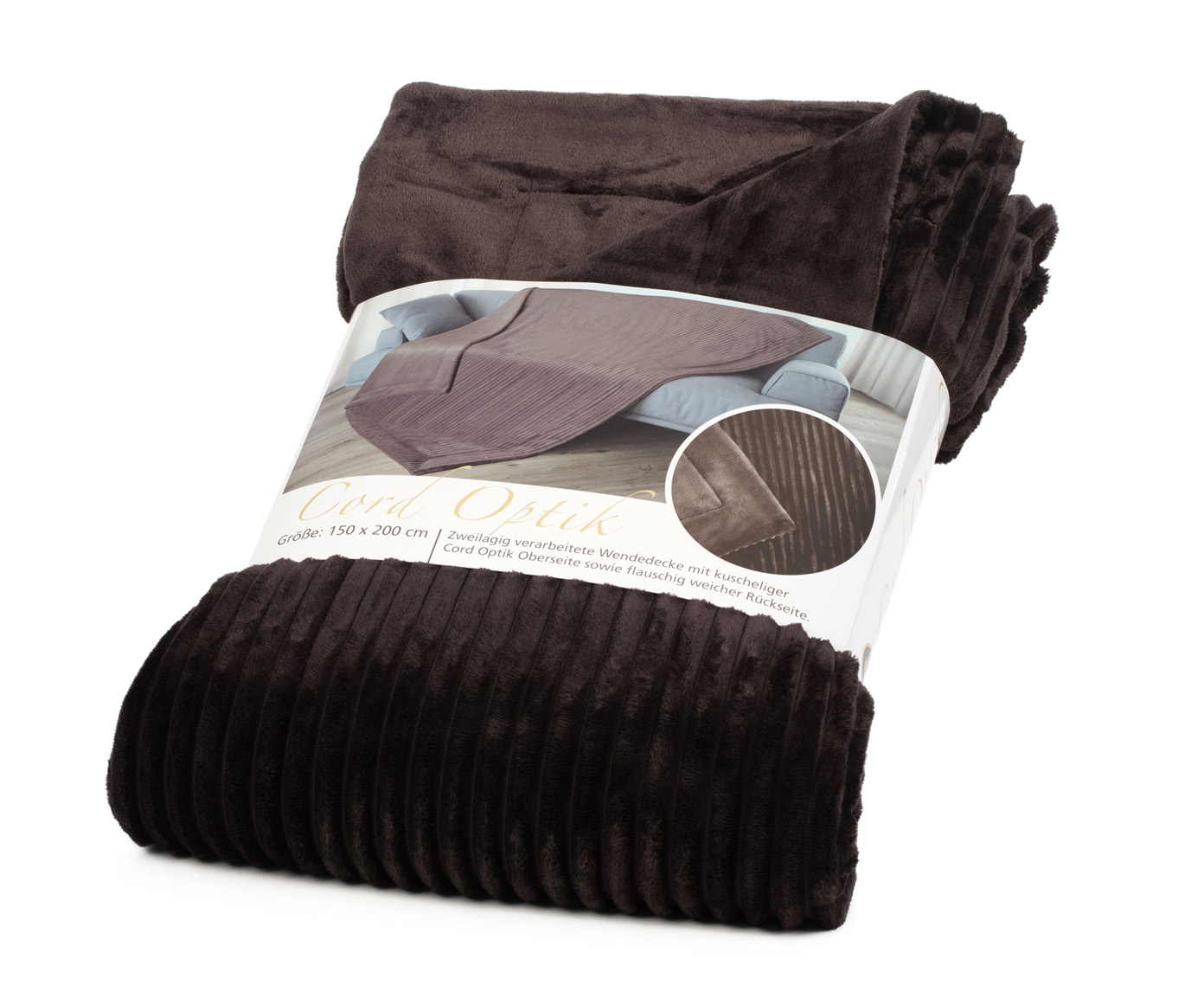 Plaids Cord Optik 150x200 brun foncé