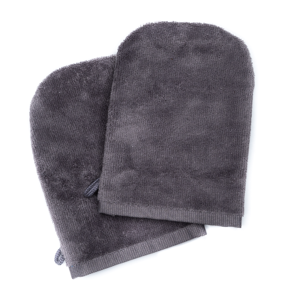 Gants de toilette gris (paire)