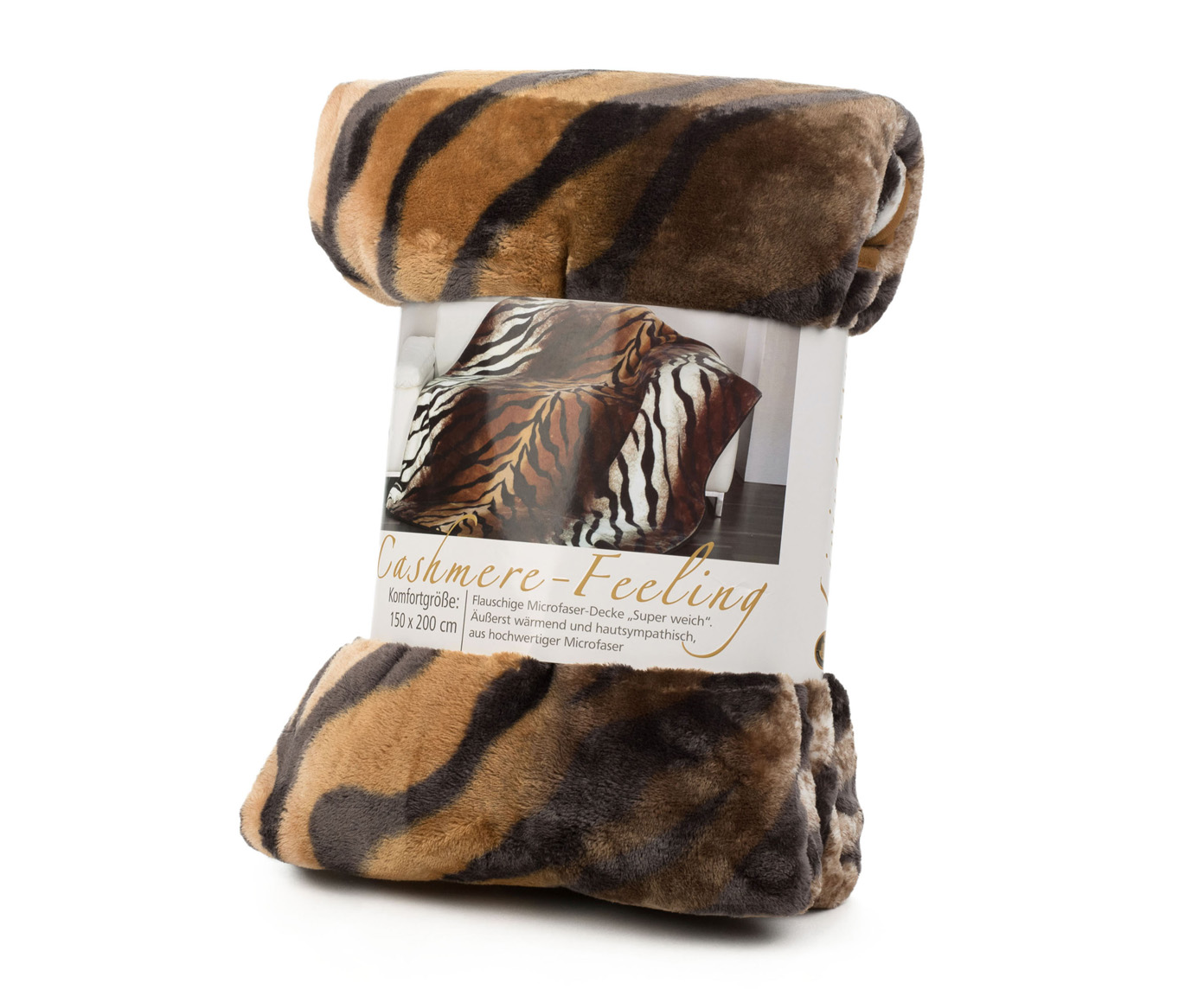 Plaids Cashmere Feeling 150x200 Tigre Royal du Bengale brun
