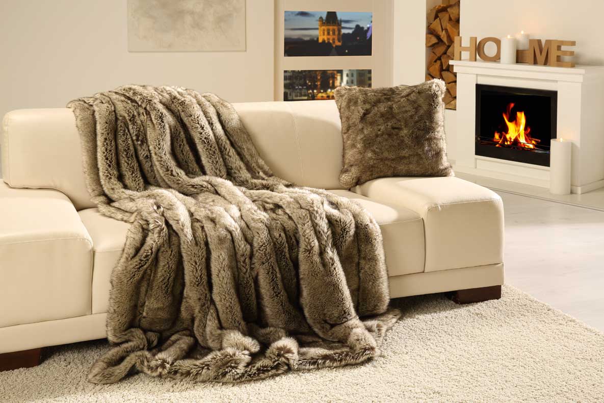 Plaids forrure Premium Luxe 150x200 Loup