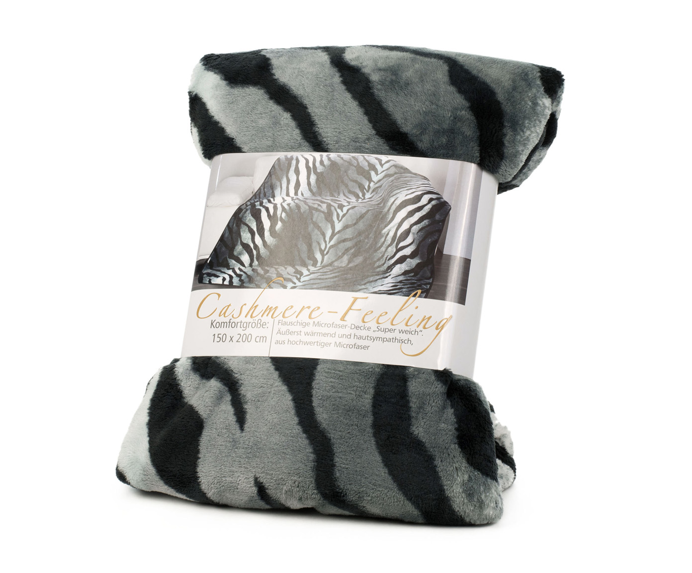 Plaids Cashmere Feeling 150x200 Tigre de Sibérie argent